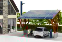 Abri de voiture avec panneau solaire